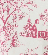 Sleep Sense Plus Size Holiday Winter Toile Print Knit Long Sleeve Crew Neck Coordinating Sleep Top