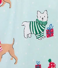 Sleep Sense Plus Size Knit Holiday Dogs Print Drawstring Tie Coordinating Holiday Sleep Joggers