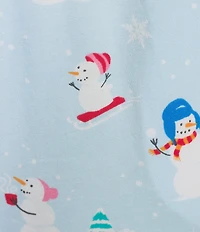 Sleep Sense Plus Size Knit Snowmen Pals Print Drawstring Tie Coordinating Holiday Sleep Jogger
