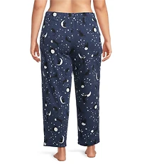Sleep Sense Plus Size Moonlit Cats Print Coordinating Knit Sleep Pants