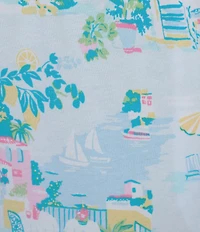 Sleep Sense Plus Size Vacay Toile Knit Print Drawstring Tie Coordinating Sleep Capri Pants