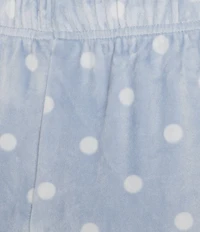 Sleep Sense Polka Dot Print Velour Drawstring Elastic Waist Coordinating Sleep Pants