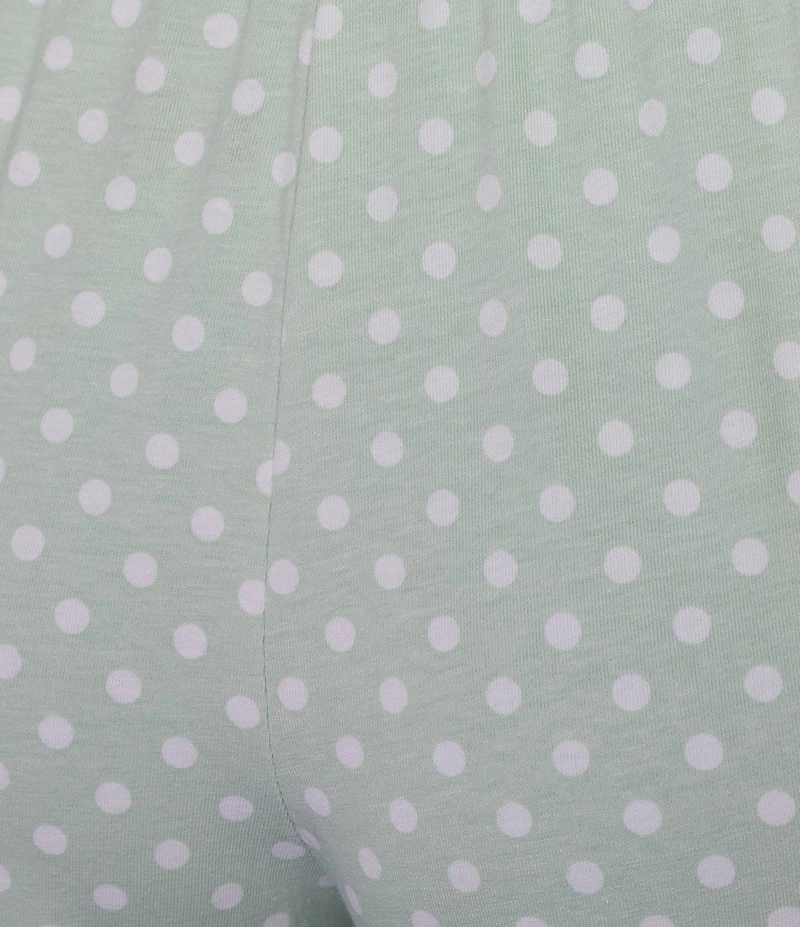 Sleep Sense Sage Dot Print Coordinating Knit Sleep Crop Pants