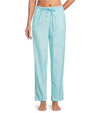 Sleep Sense Snowflake Print Flannel Drawstring Tie Coordinating Holiday Sleep Pants