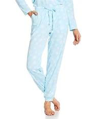 Sleep Sense Snowflake Print Knit Drawstring Tie Coordinating Holiday Sleep Joggers