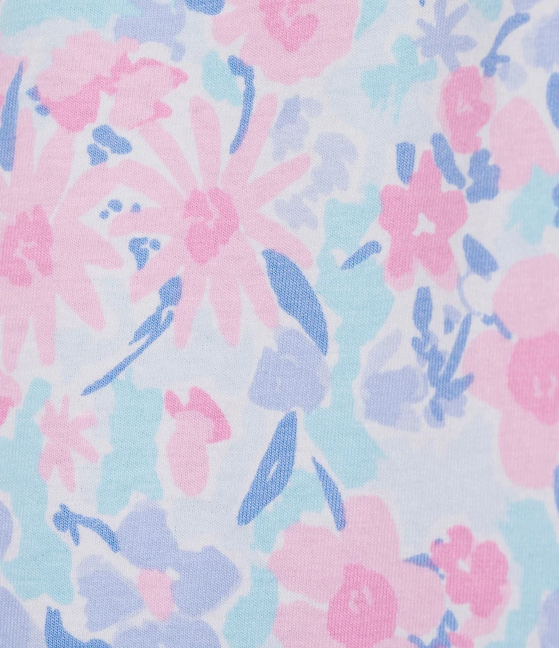 Sleep Sense Soft Flower Print Short Sleeve Crew Neck Knit Nightgown