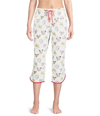 Sleep Sense Summer Dogs Print Coordinating Knit Sleep Capri Pants