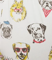 Sleep Sense Summer Dogs Print Coordinating Knit Sleep Capri Pants