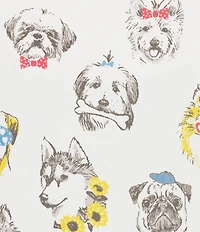Sleep Sense Summer Dogs Print Short Sleeve Scoop Neck Knit Coordinating Sleep Top
