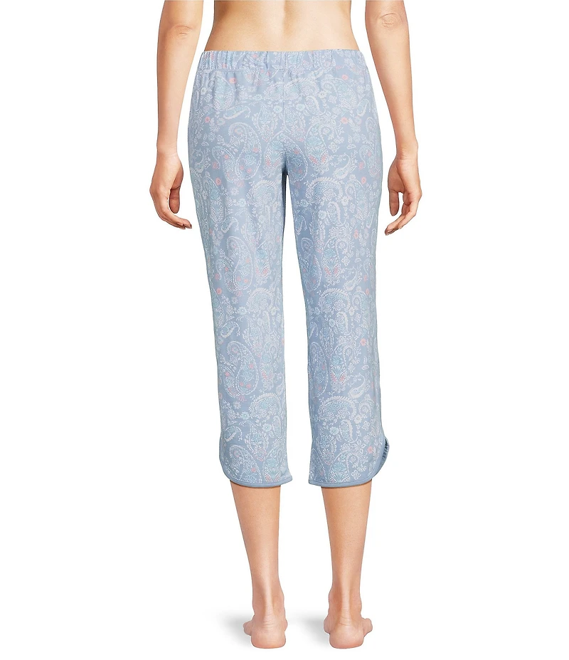 Sleep Sense Sweet Paisley Print Coordinating Knit Sleep Capri Pants