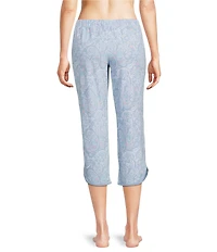 Sleep Sense Sweet Paisley Print Coordinating Knit Sleep Capri Pants