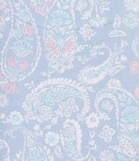 Sleep Sense Sweet Paisley Print Short Sleeve Scoop Neck Knit Coordinating Sleep Top