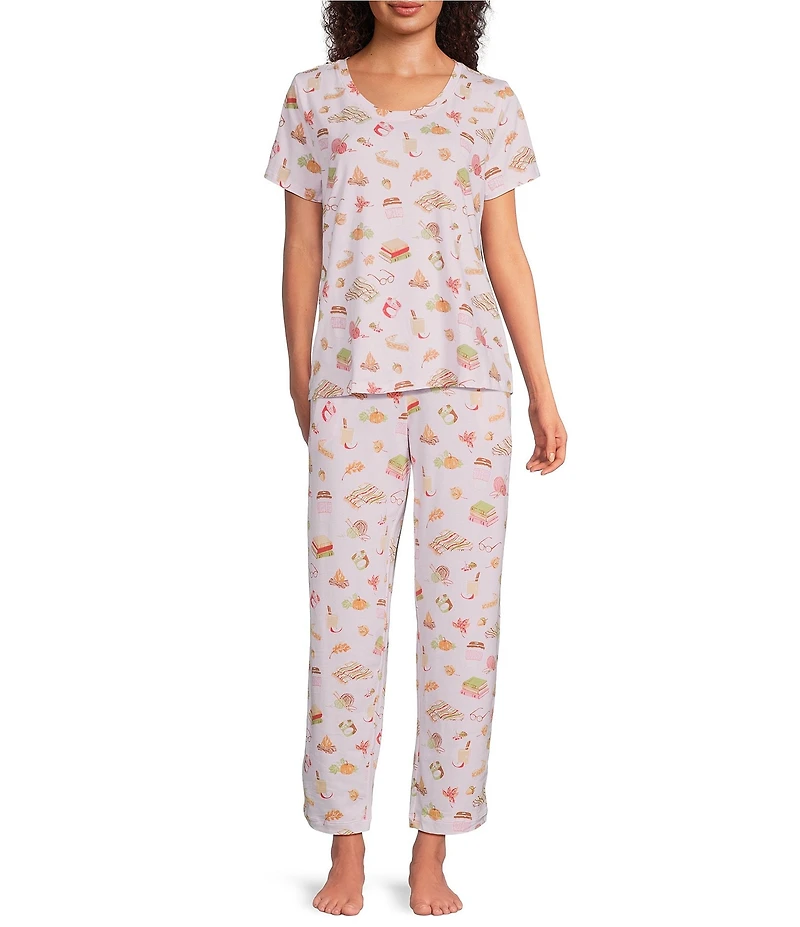 Sleep Sense Tossed Fall Print Coordinating Knit Sleep Pants