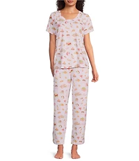 Sleep Sense Tossed Fall Print Coordinating Knit Sleep Pants