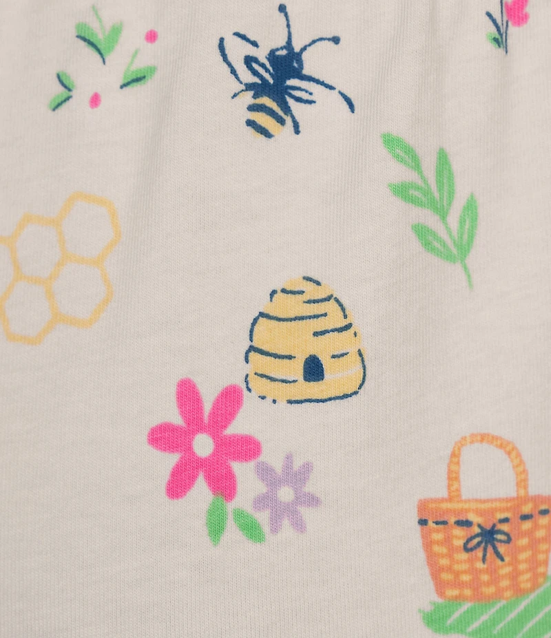 Sleep Sense Tossed Spring Knit Print Drawstring Tie Coordinating Sleep Capri Pants