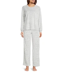 Sleep Sense Velour Animal Print Coordinating Drawstring Tie Sleep Pants