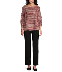 Slim Factor by Investments Alexa Boat Neck 3/4 Sleeve Fuzzy Knit Top