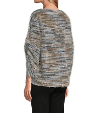 Slim Factor by Investments Alexa Boat Neck 3/4 Sleeve Fuzzy Knit Top
