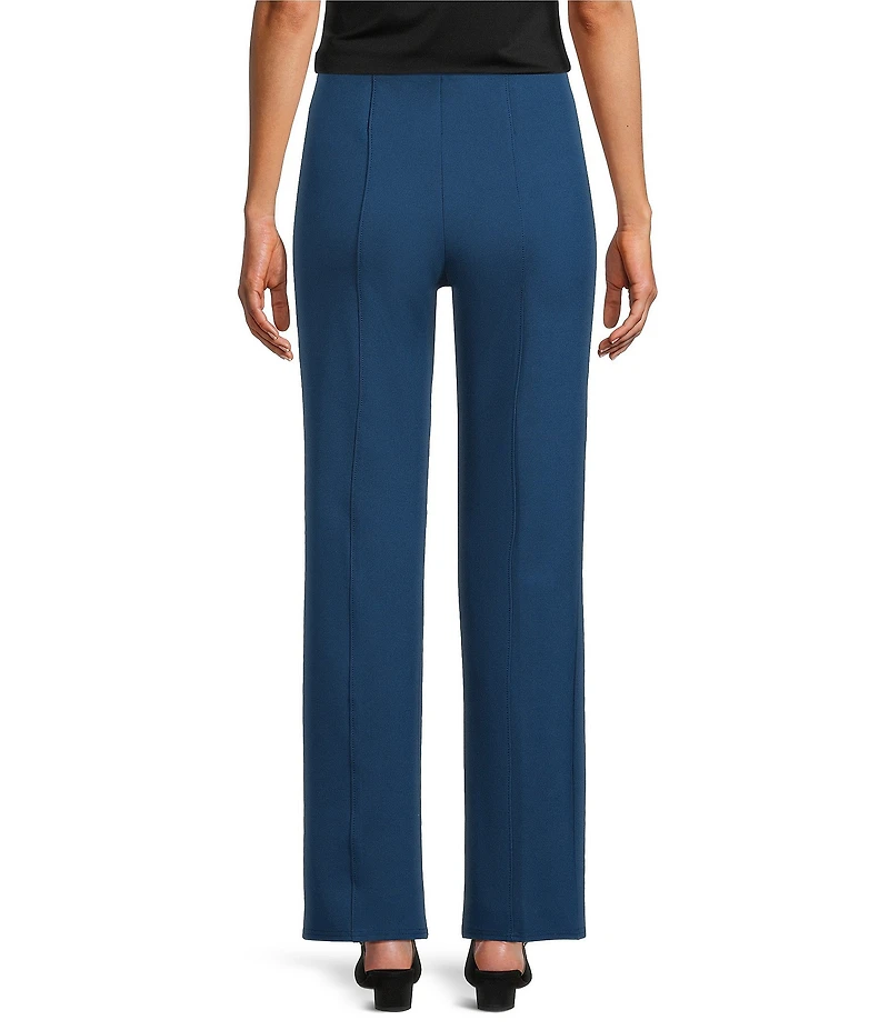 Slim Factor by Investments Stretch Ponte Knit No Waist Slim Straight Pants