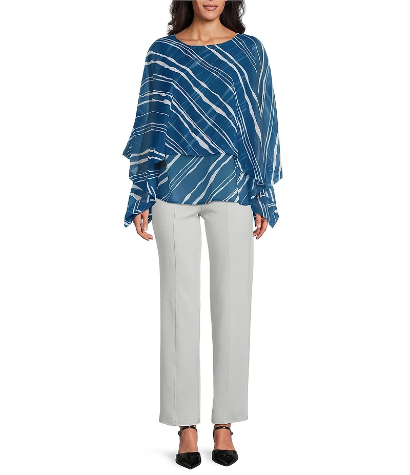 Slim Factor by Investments Stretch Ponte Knit No Waist Slim Straight Pants