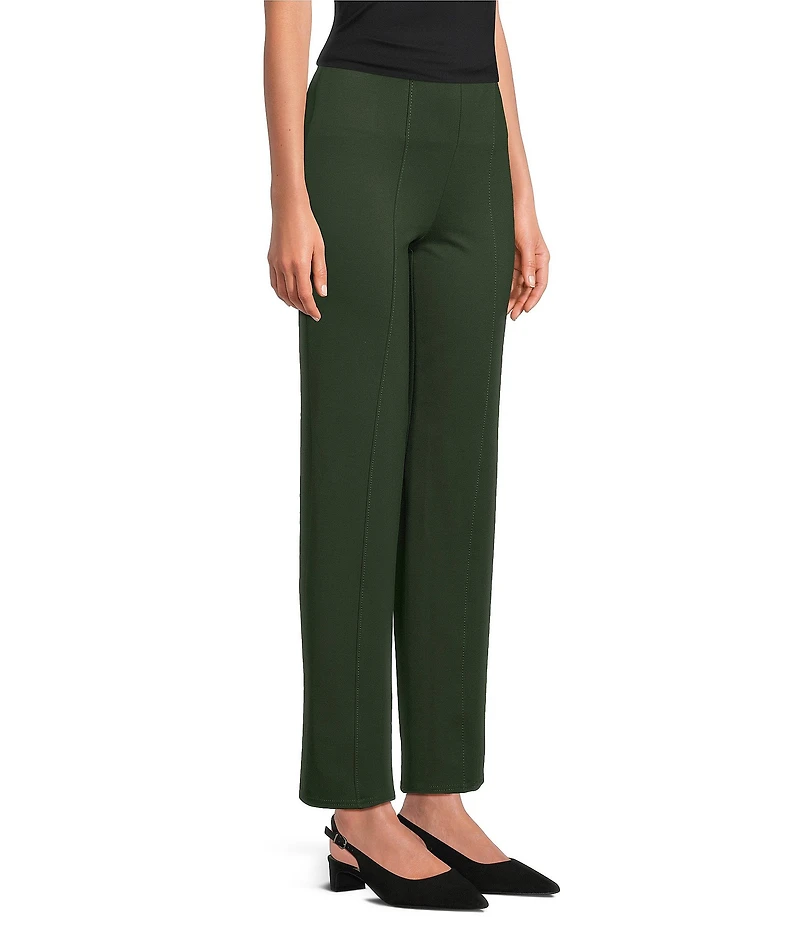 Slim Factor by Investments Ponte Knit No Waist Slim Straight Pants