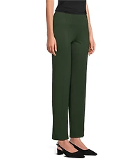 Slim Factor by Investments Ponte Knit No Waist Slim Straight Pants
