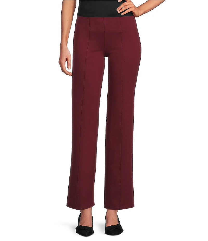 Slim Factor by Investments Ponte Knit No Waist Slim Straight Pants