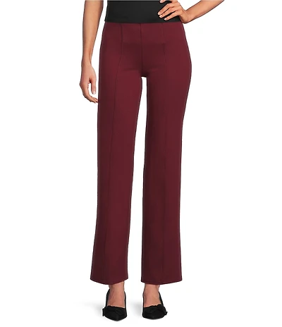 Slim Factor by Investments Ponte Knit No Waist Slim Straight Pants