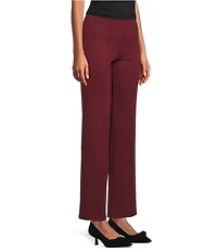 Slim Factor by Investments Ponte Knit No Waist Slim Straight Pants