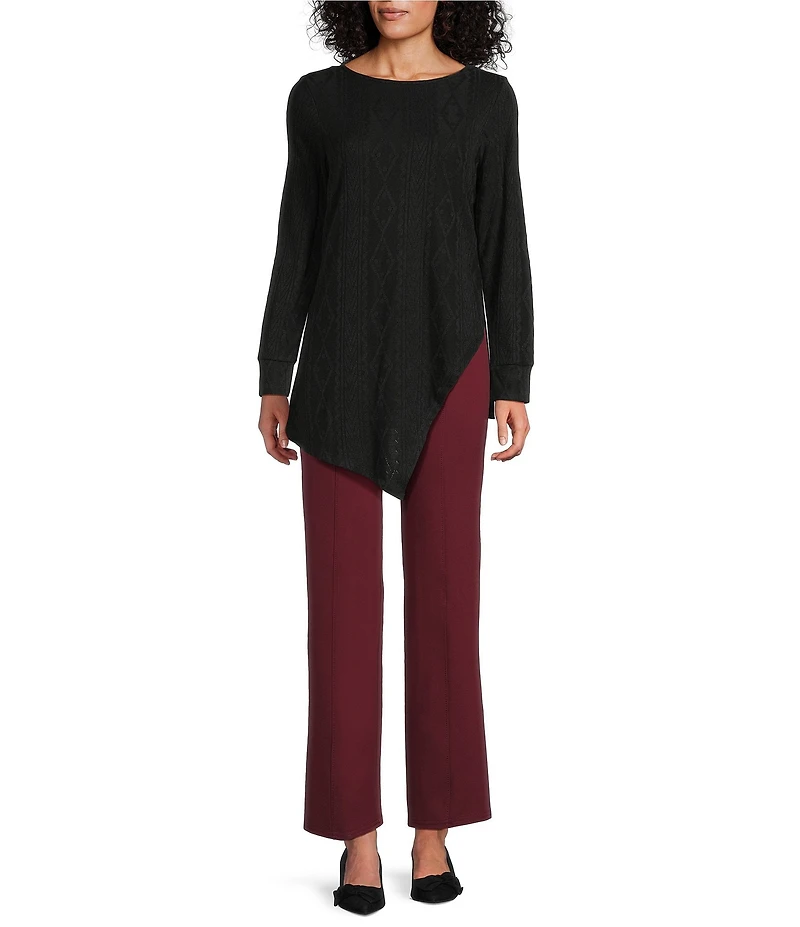Slim Factor by Investments Ponte Knit No Waist Slim Straight Pants