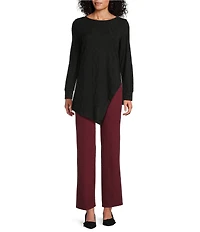 Slim Factor by Investments Ponte Knit No Waist Slim Straight Pants