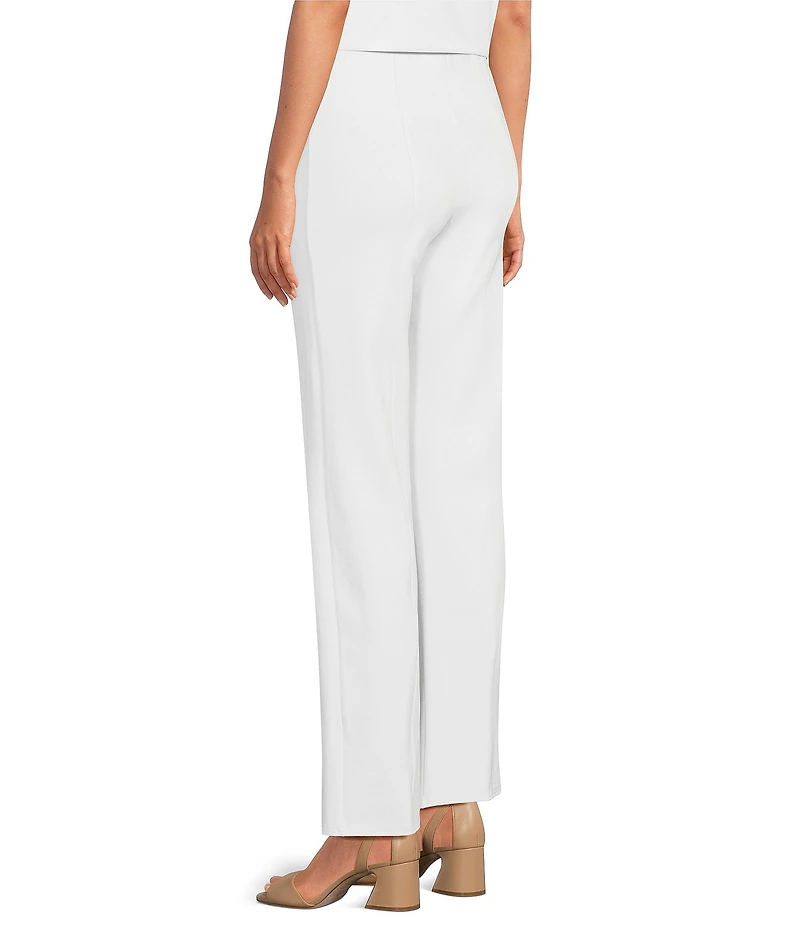 Slim Factor by Investments Stretch Ponte Knit No Waist Slim Straight Pants