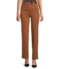 Slim Factor by Investments Ponte Knit No Waist Slim Straight Pants