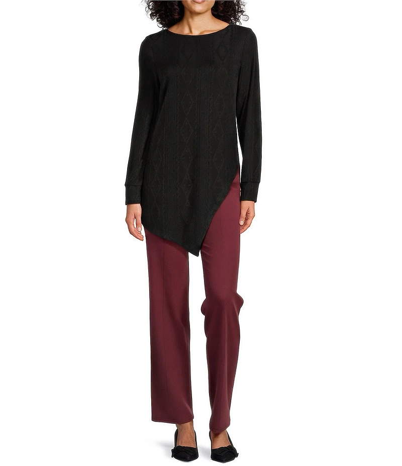 Slim Factor by Investments Stretch Ponte Knit No Waist Slim Straight Pants