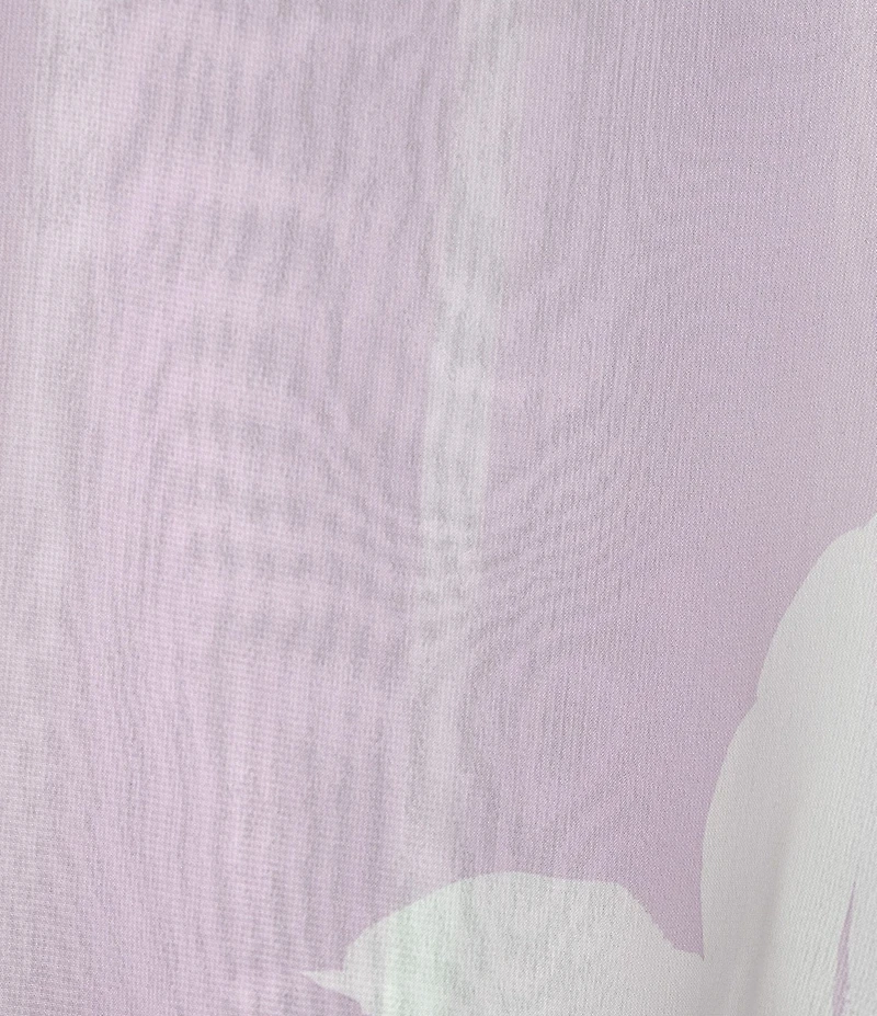 Slim Factor by Investments Floral Print 3/4 Sleeve Crew Neck Double Layer Top