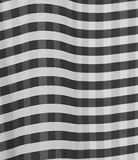 Slim Factor by Investments Gingham Print 3/4 Sleeve Crew Neck Double Layer Top