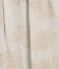 Slim Factor By Investments Heidi Palm Jacquard Elastic Linen Blend Crew Neckline Short Sleeve Top