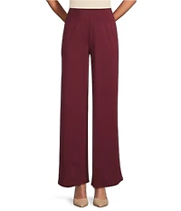 Slim Factor by Investments Lightweight Ponte Knit No Waist Wide Leg Pants