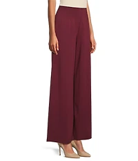 Slim Factor by Investments Lightweight Ponte Knit No Waist Wide Leg Pants