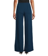 Slim Factor by Investments Lightweight Ponte Knit No Waist Wide Leg Pants