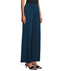 Slim Factor by Investments Lightweight Ponte Knit No Waist Wide Leg Pants