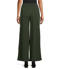 Slim Factor by Investments Lightweight Ponte Knit No Waist Wide Leg Pants
