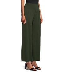 Slim Factor by Investments Lightweight Ponte Knit No Waist Wide Leg Pants
