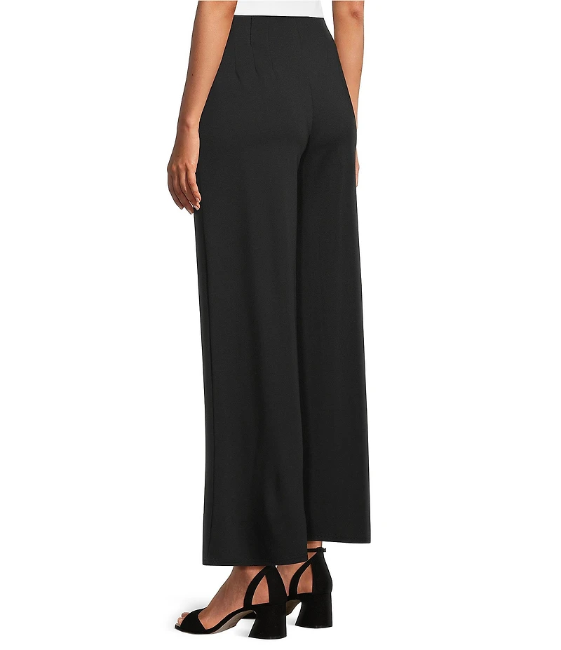 Slim Factor by Investments Lightweight Ponte Knit No Waist Wide Leg Pants