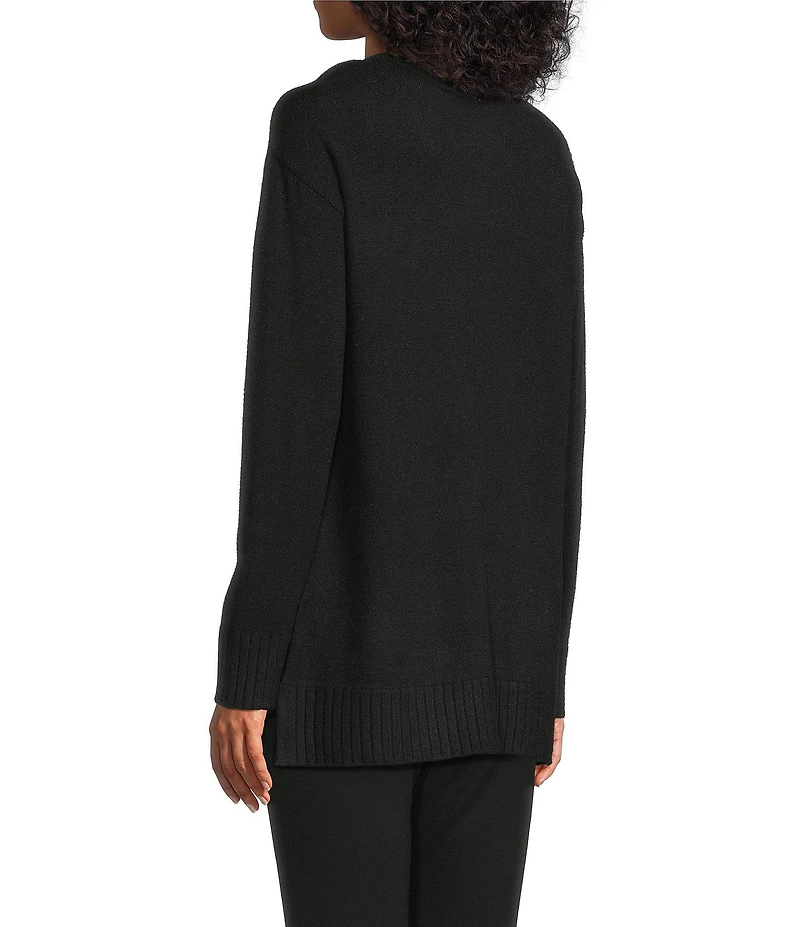 Slim Factor by Investments Madison Crew Neck Long Sleeve Chevron Stripe Sweater