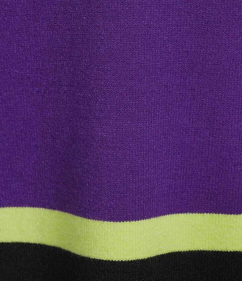 Slim Factor by Investments Madison Crew Neck Long Sleeve Double Stripe Sweater