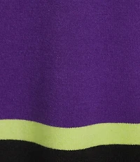 Slim Factor by Investments Madison Crew Neck Long Sleeve Double Stripe Sweater