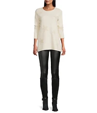 Slim Factor by Investments Madison Crew Neck Long Sleeve Star Sweater