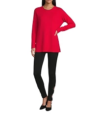 Slim Factor by Investments Madison Crew Neck Long Sleeve Sweater