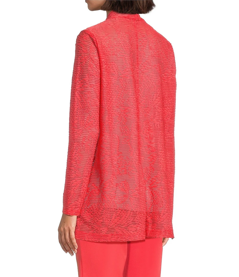 Slim Factor by Investments Open Front Long Sleeve Mesh Cardigan